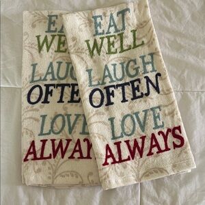 Inspirational Kitchen Towels with Colorful Text